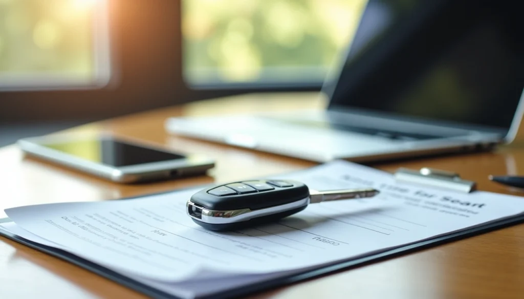 Car keys on desk for title loans Mobile AL.